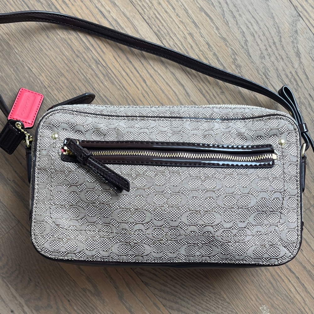 Coach Elegant Brown Patterned Crossbody Bag